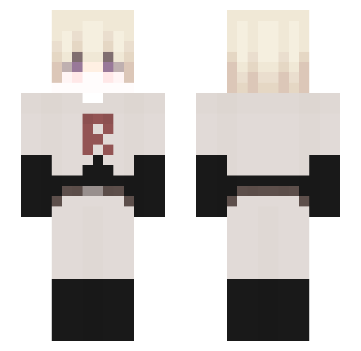ImJonnn Minecraft skin, front and back view