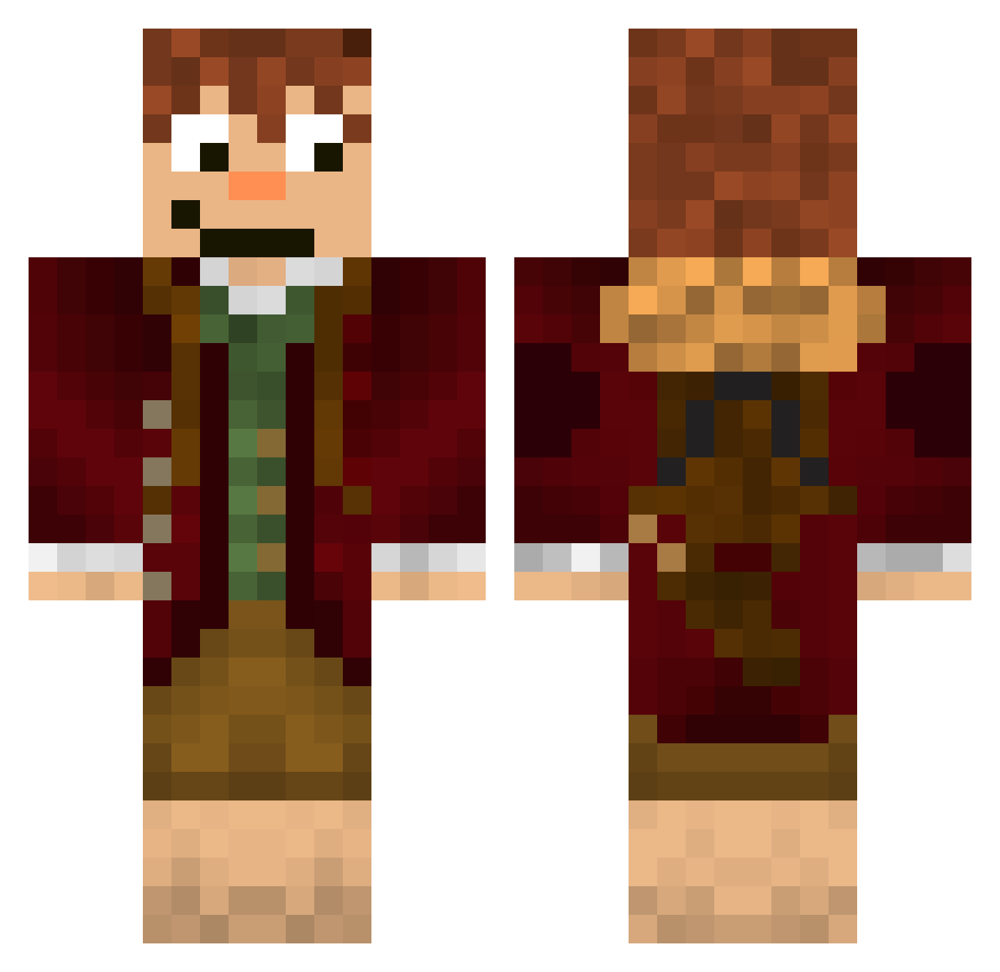 louishazelwood Minecraft skin, front and back view
