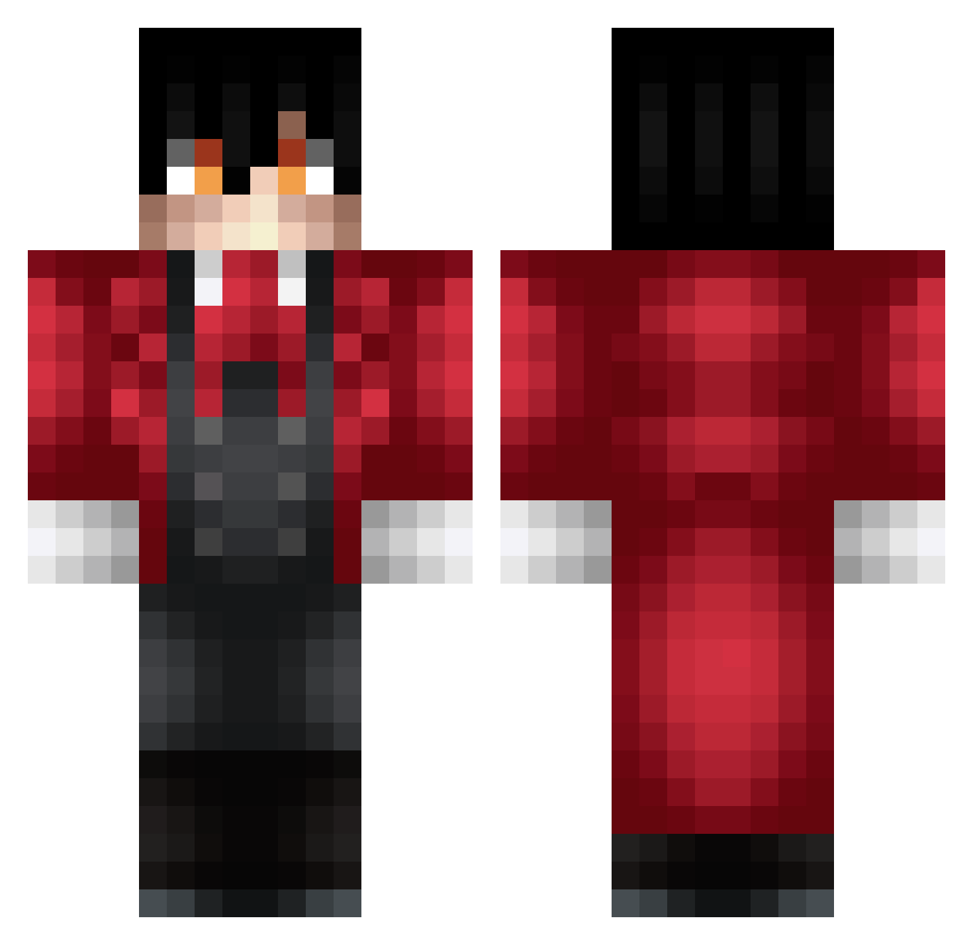 SquidMann1138 Minecraft skin, front and back view