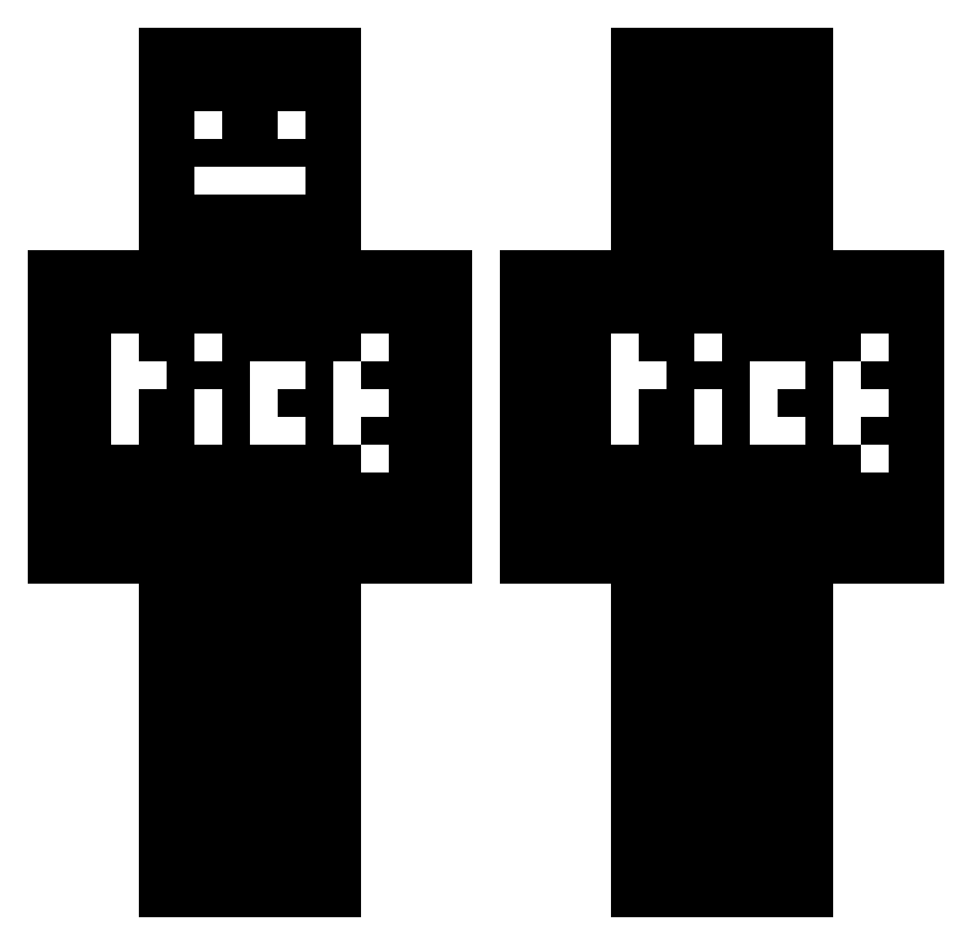 ricemuncher4 Minecraft skin, front and back view