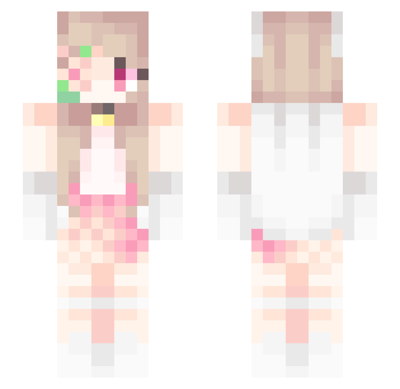 CatatonicGear Minecraft skin, front and back view