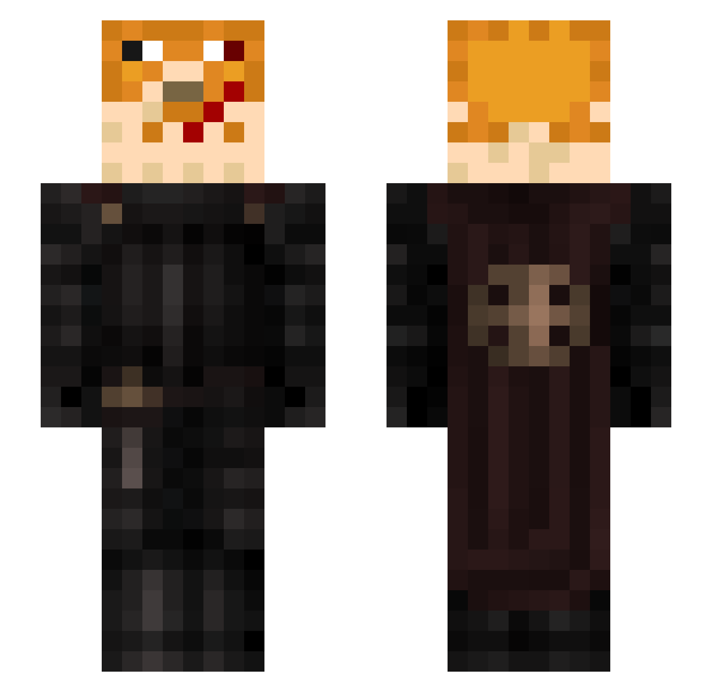 muffinonza Minecraft skin, front and back view