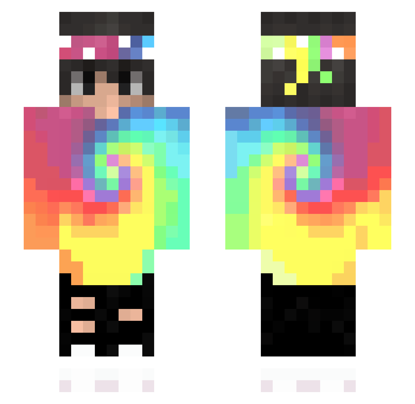 Boscat Minecraft skin, front and back view