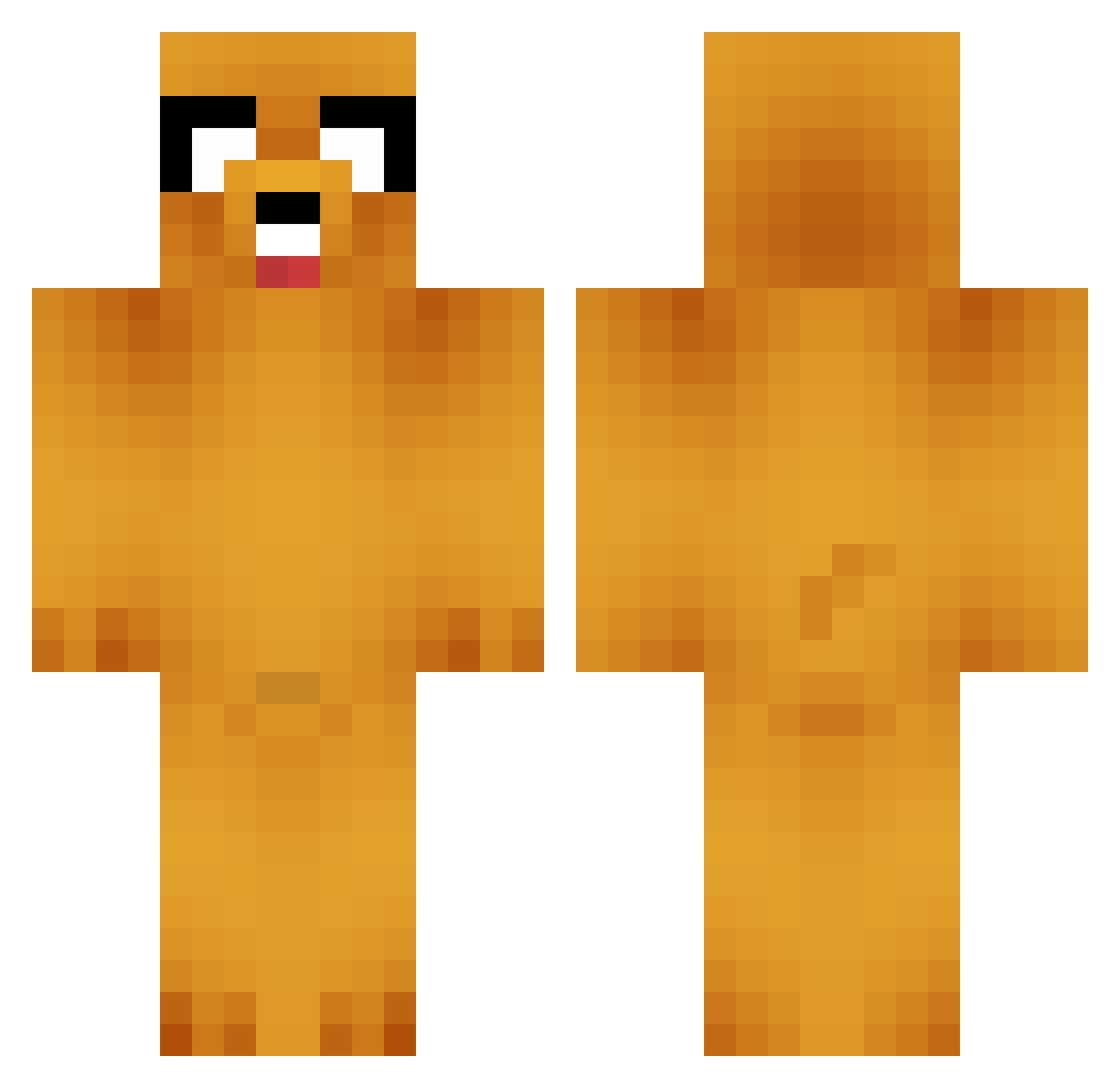 DESTO Minecraft skin, front and back view