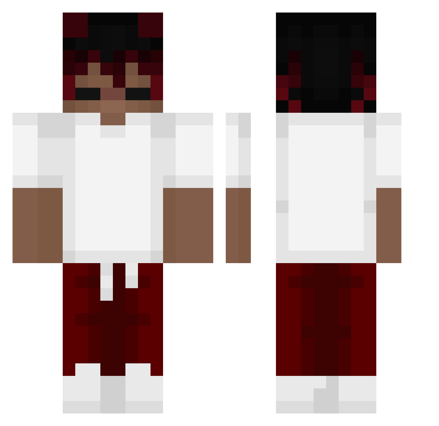 VexKage Minecraft skin, front and back view