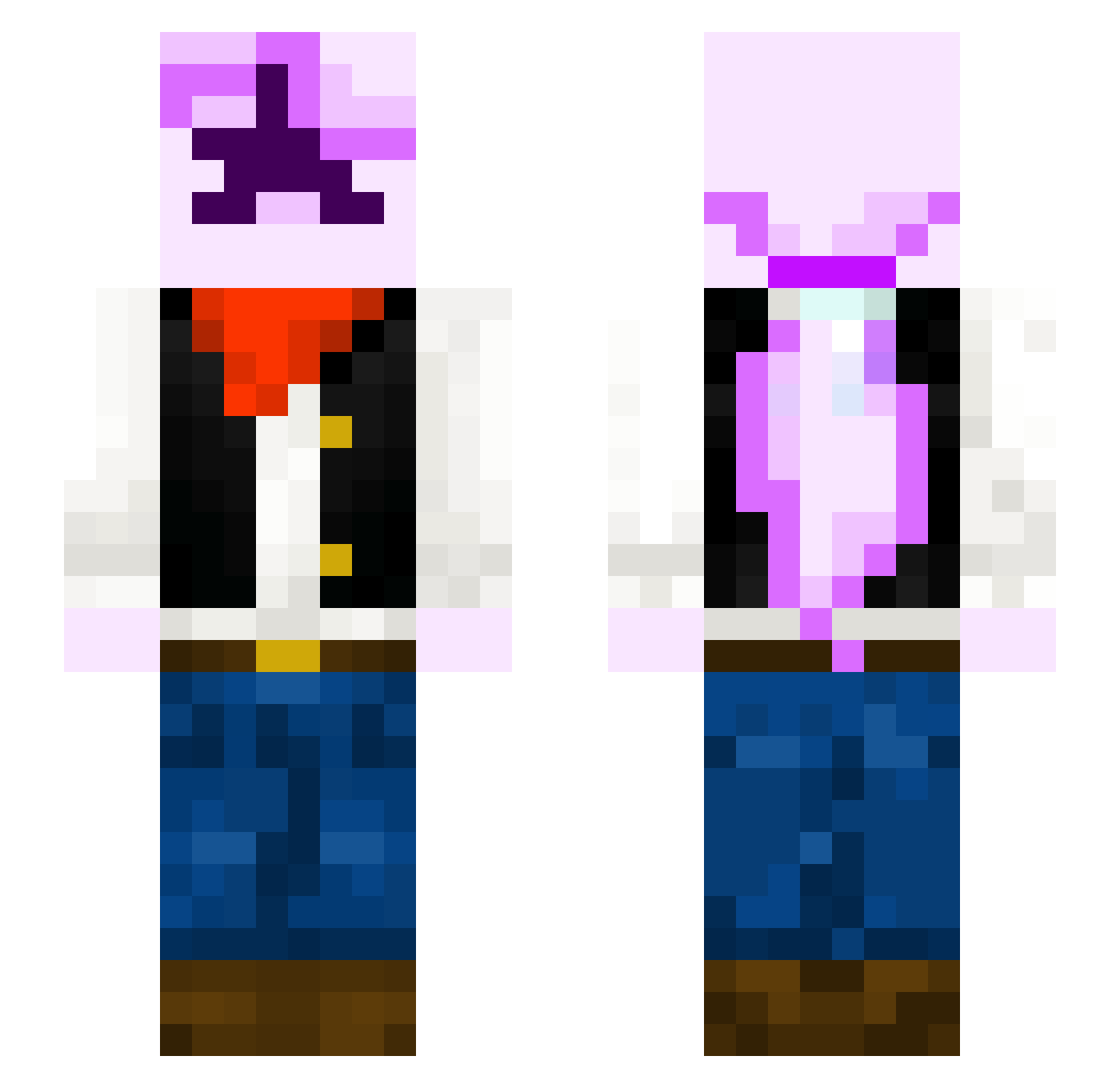 PeacePhoenix Minecraft skin, front and back view
