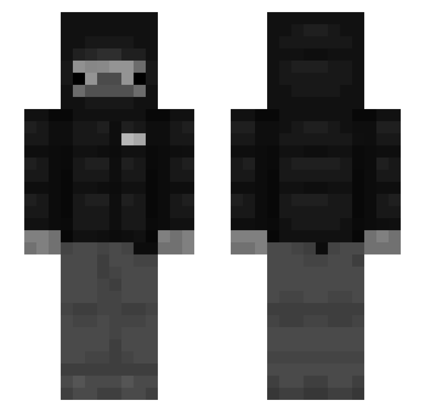 es5a Minecraft skin, front and back view