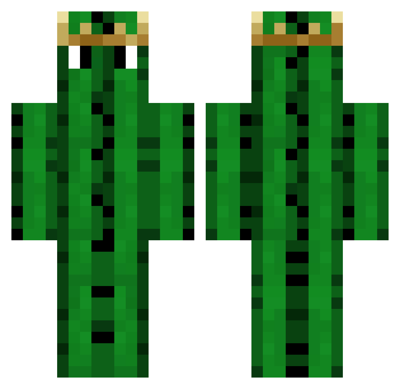 Umileg Minecraft skin, front and back view