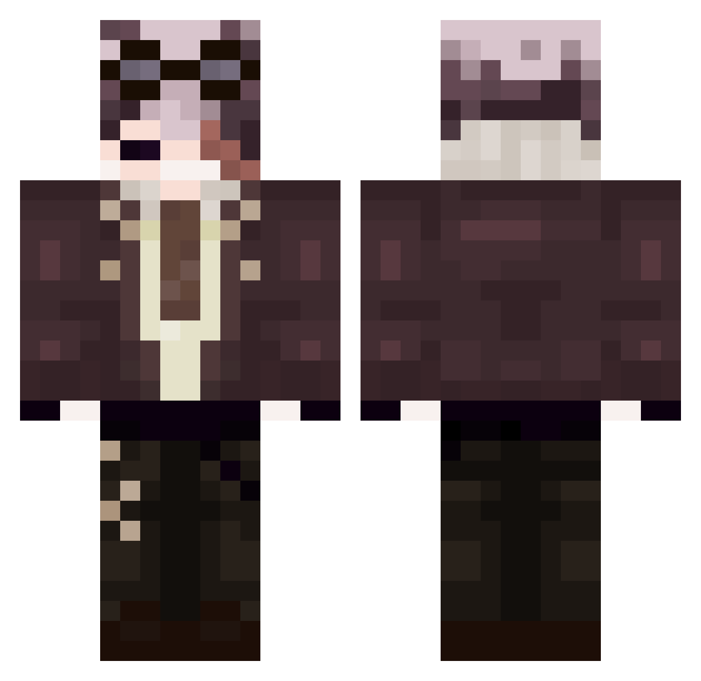 RowieeTwT Minecraft skin, front and back view