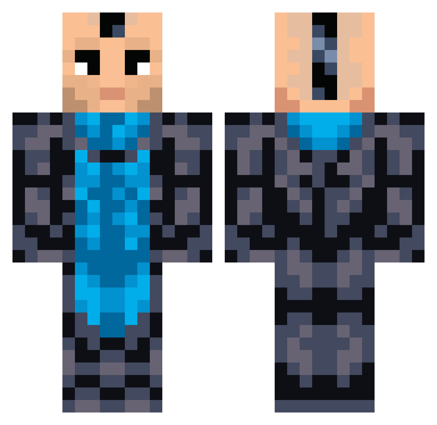 Antotaku2011 Minecraft skin, front and back view