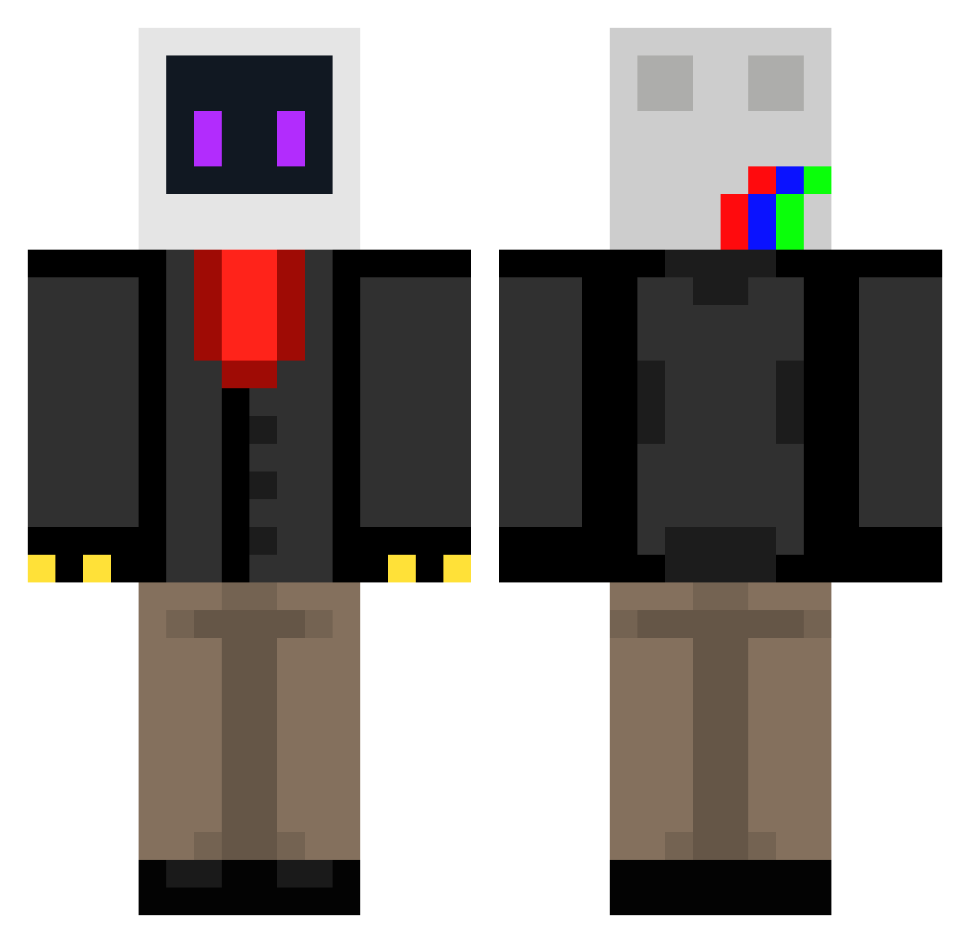 derkuuuuu Minecraft skin, front and back view