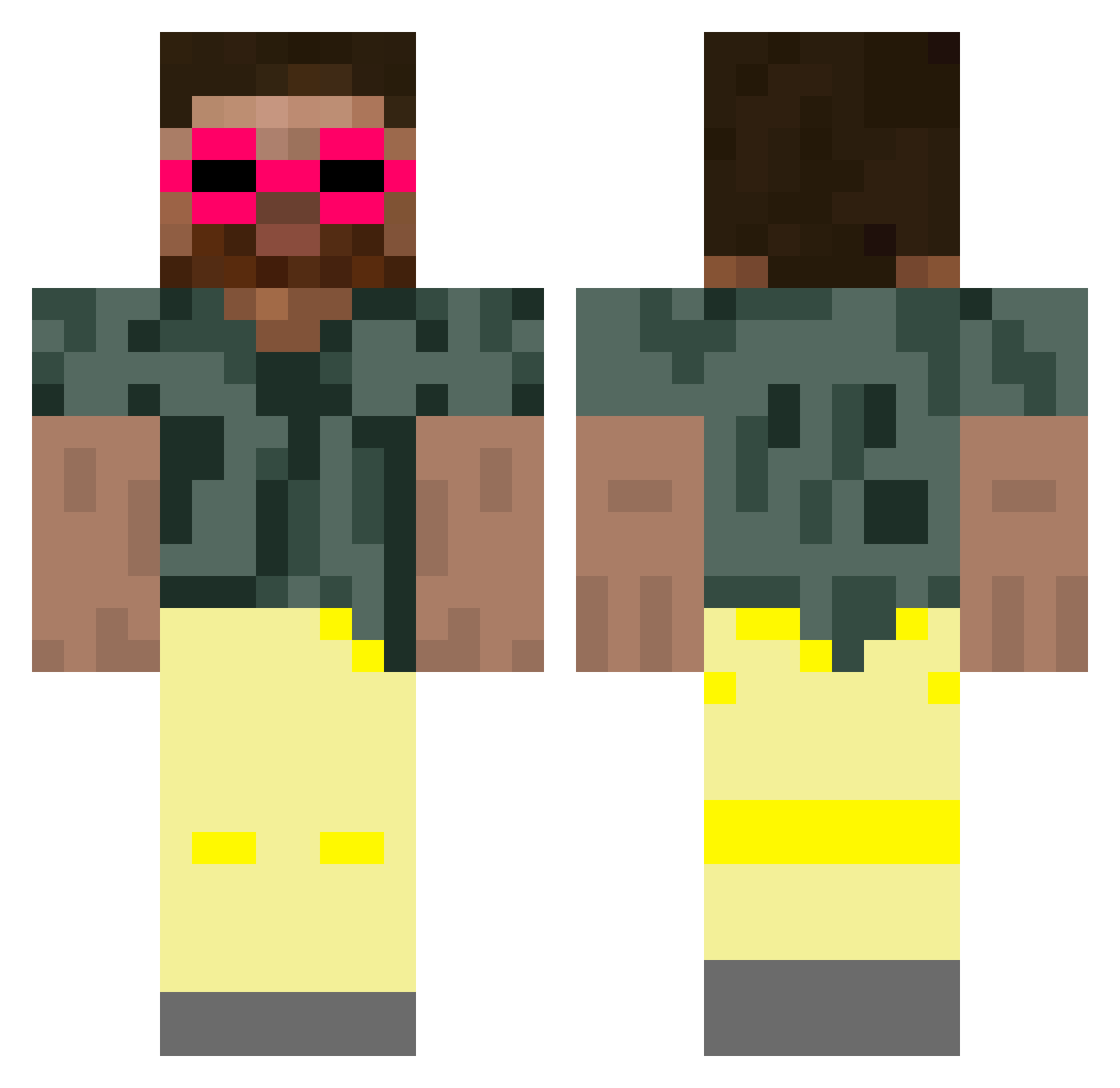 drvkzx Minecraft skin, front and back view