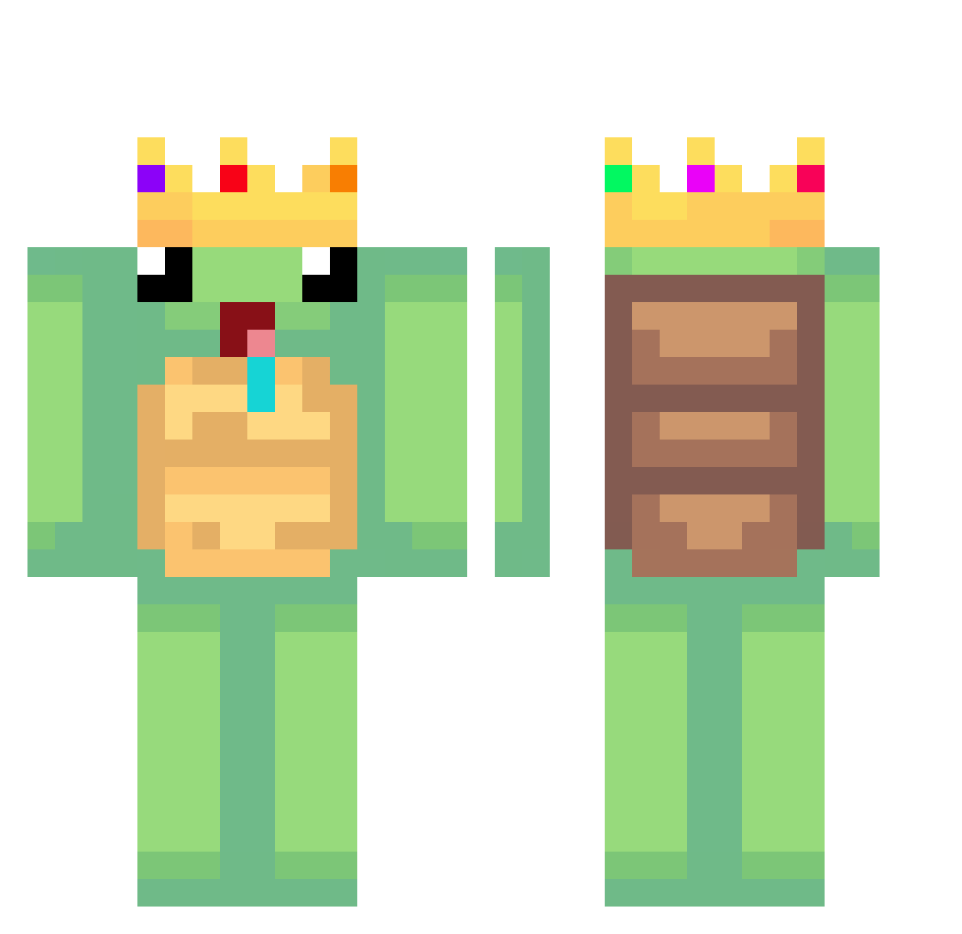 LazyTurtel420 Minecraft skin, front and back view