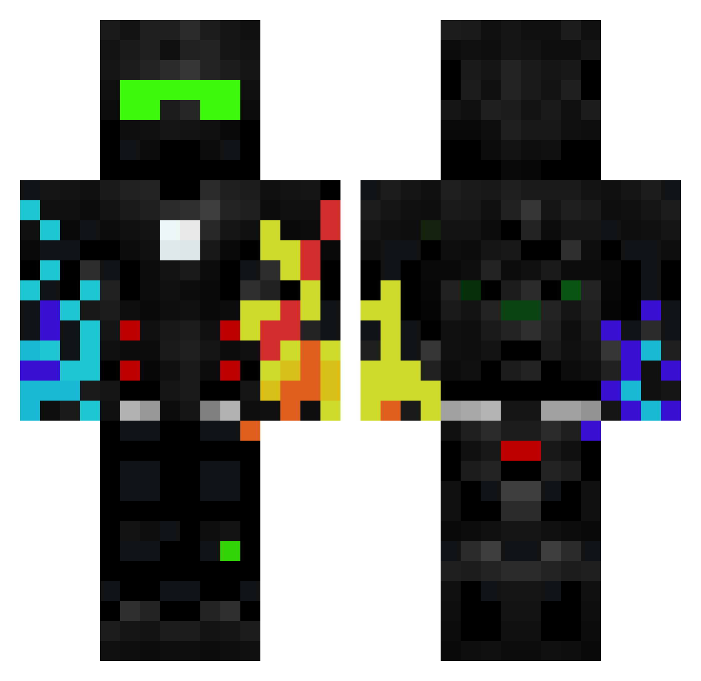 CRAFT_GAMES007 Minecraft skin, front and back view