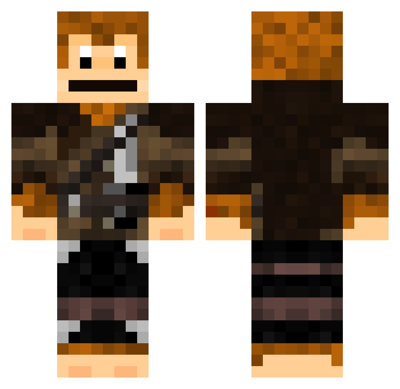 Stickybz Minecraft skin, front and back view