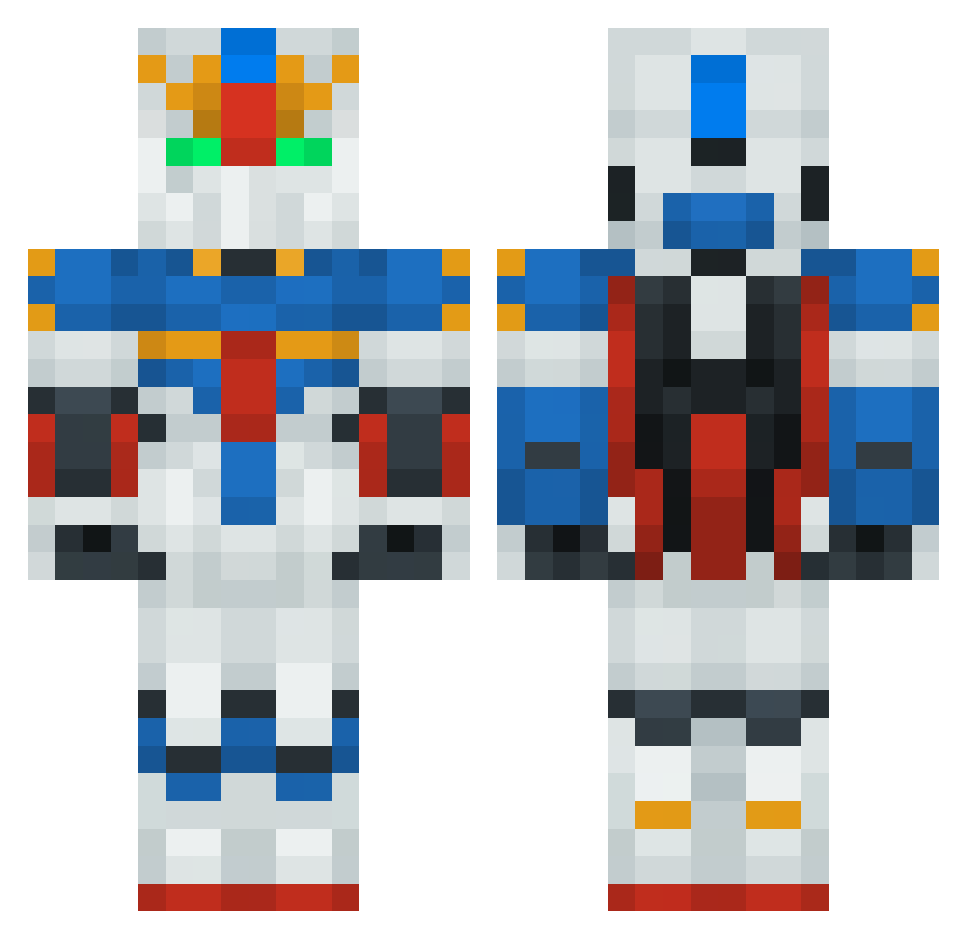 Mystlink Minecraft skin, front and back view