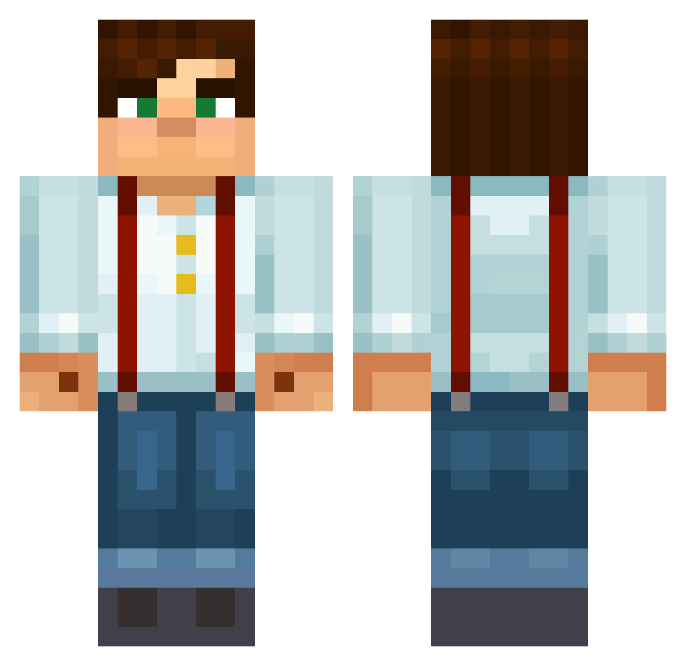 dugami Minecraft skin, front and back view