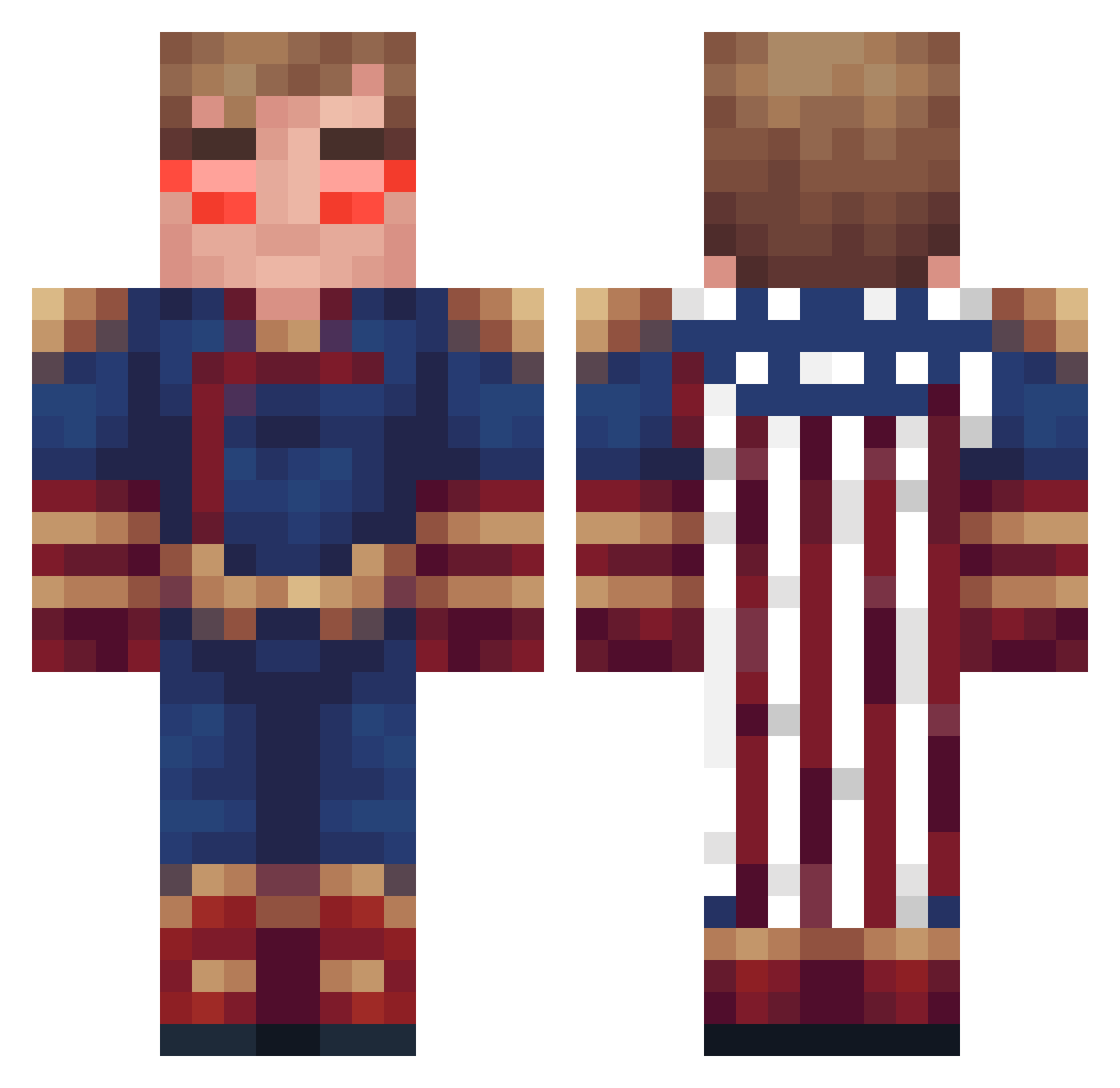 Raiden_1100 Minecraft skin, front and back view