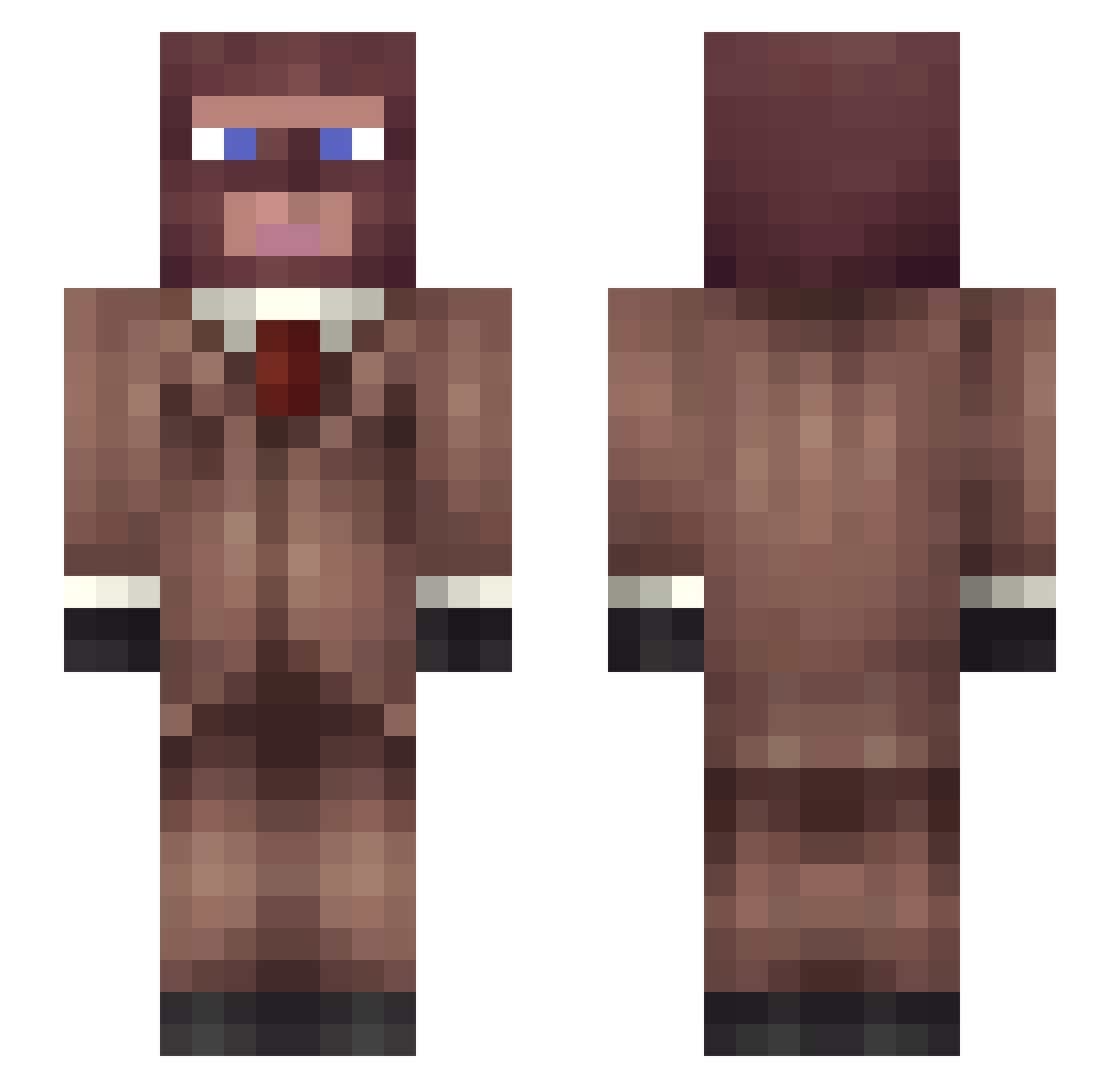 IubescPeLivia Minecraft skin, front and back view