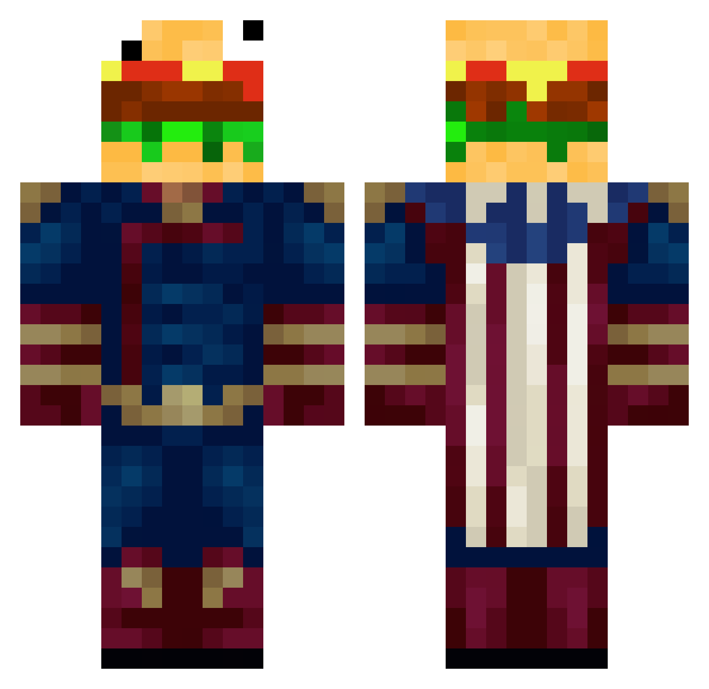 Awashbulbs Minecraft skin, front and back view