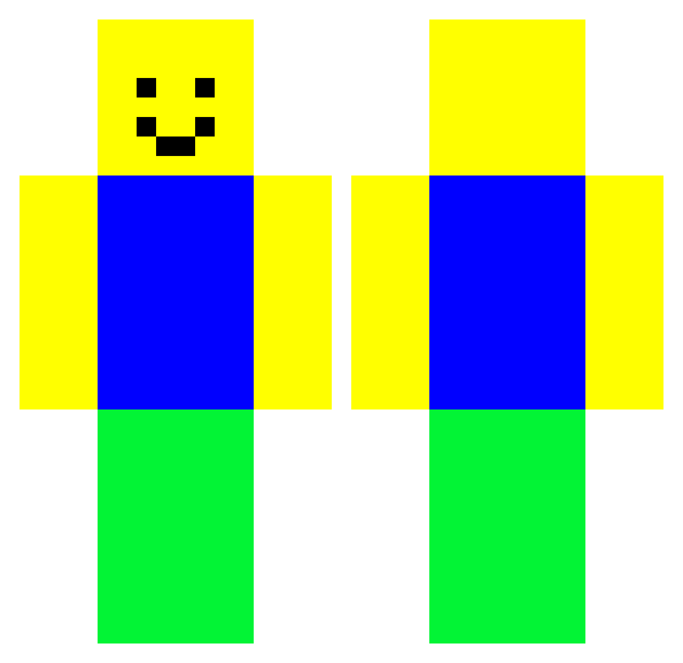 mlindoe Minecraft skin, front and back view
