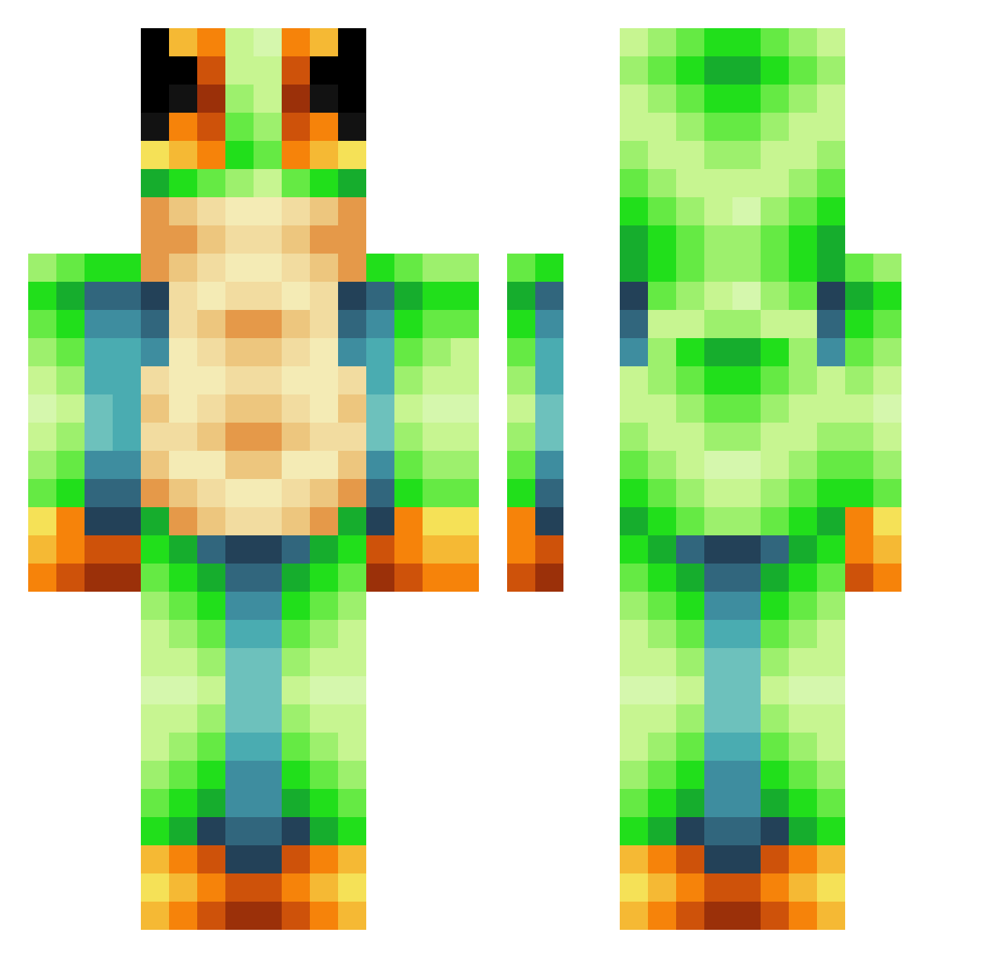 Prizzmo0 Minecraft skin, front and back view