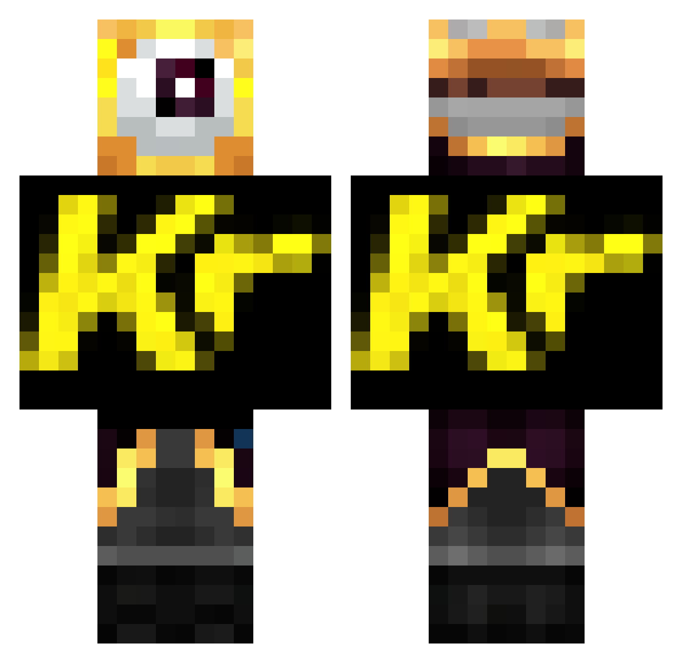 GioGHG Minecraft skin, front and back view