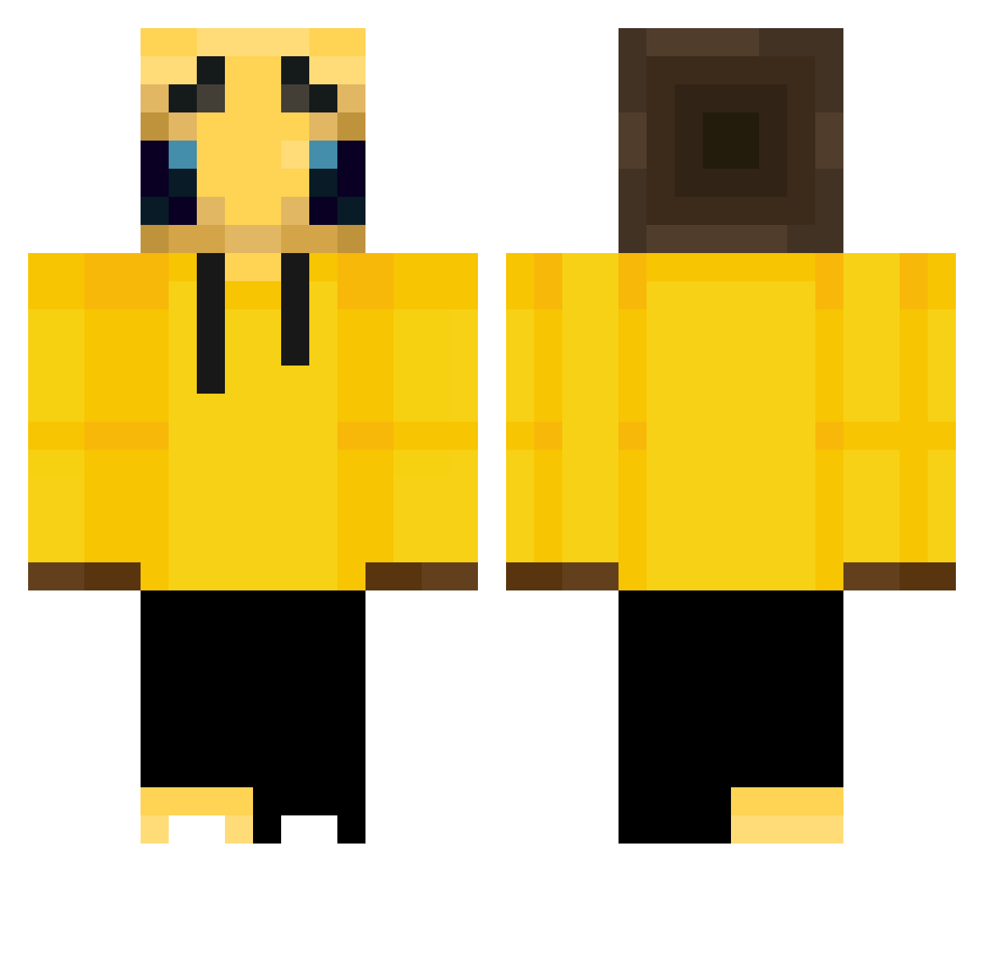 Arlekingg Minecraft skin, front and back view
