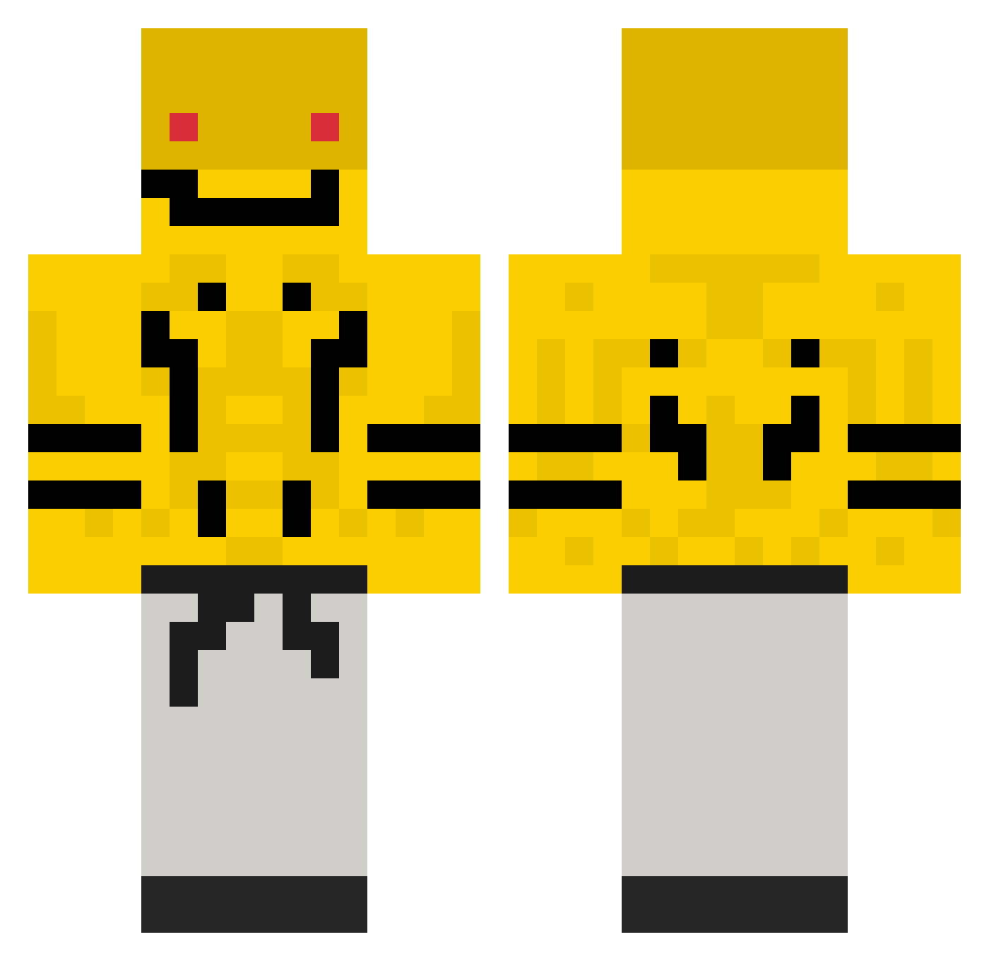 ambaas Minecraft skin, front and back view