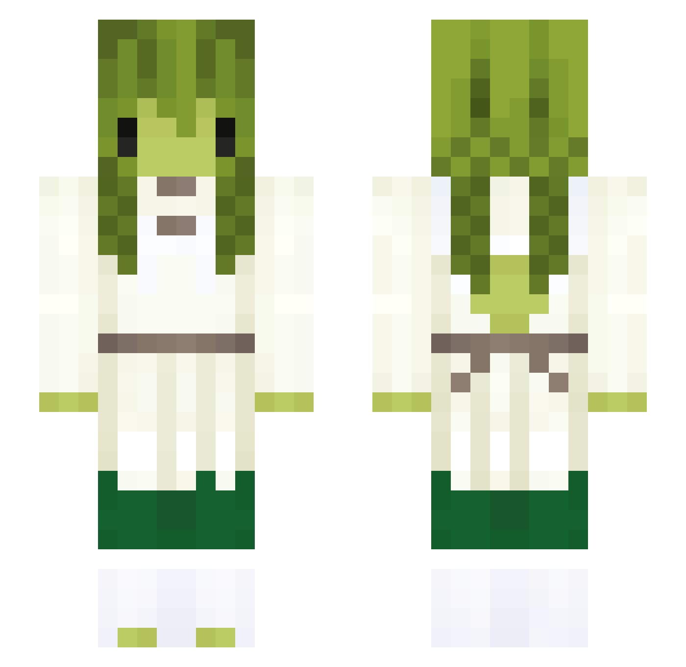 fishiesprout Minecraft skin, front and back view