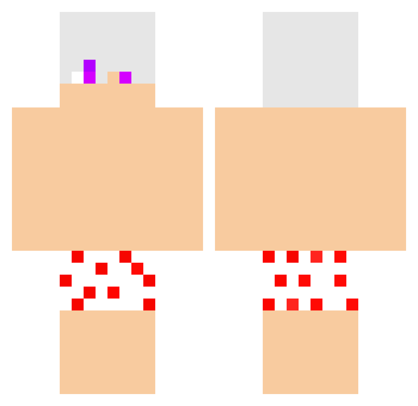 Shazebuth Minecraft skin, front and back view