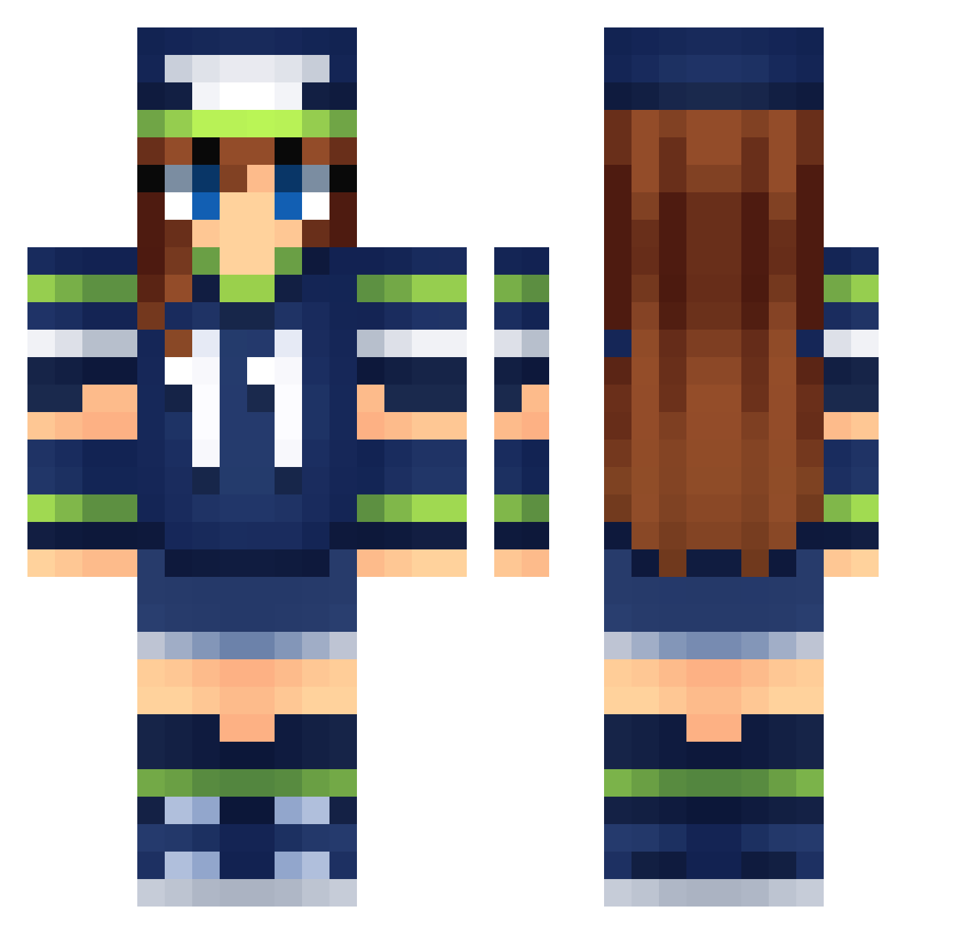 Chikaresa Minecraft skin, front and back view