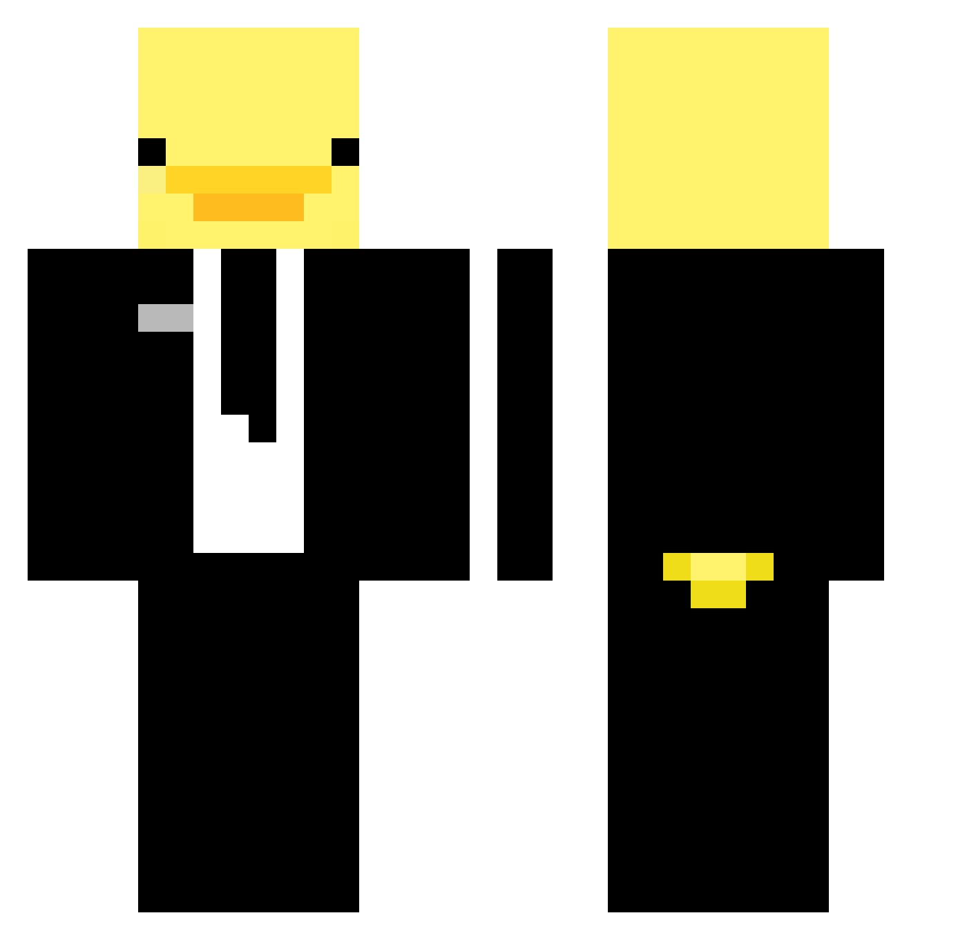 sivre Minecraft skin, front and back view