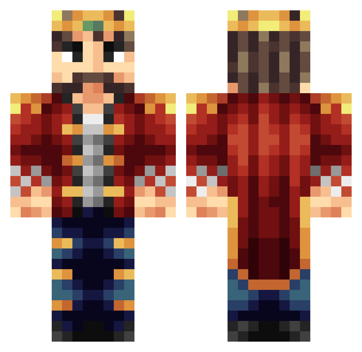 Joeybthegreat Minecraft skin, front and back view