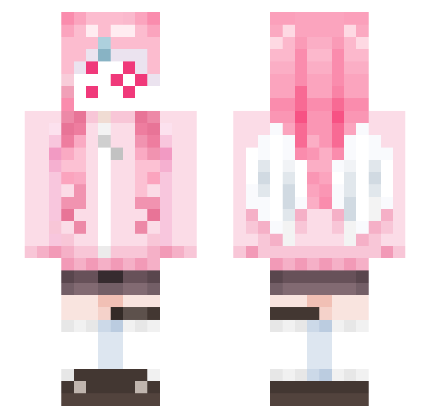 darcieflx Minecraft skin, front and back view