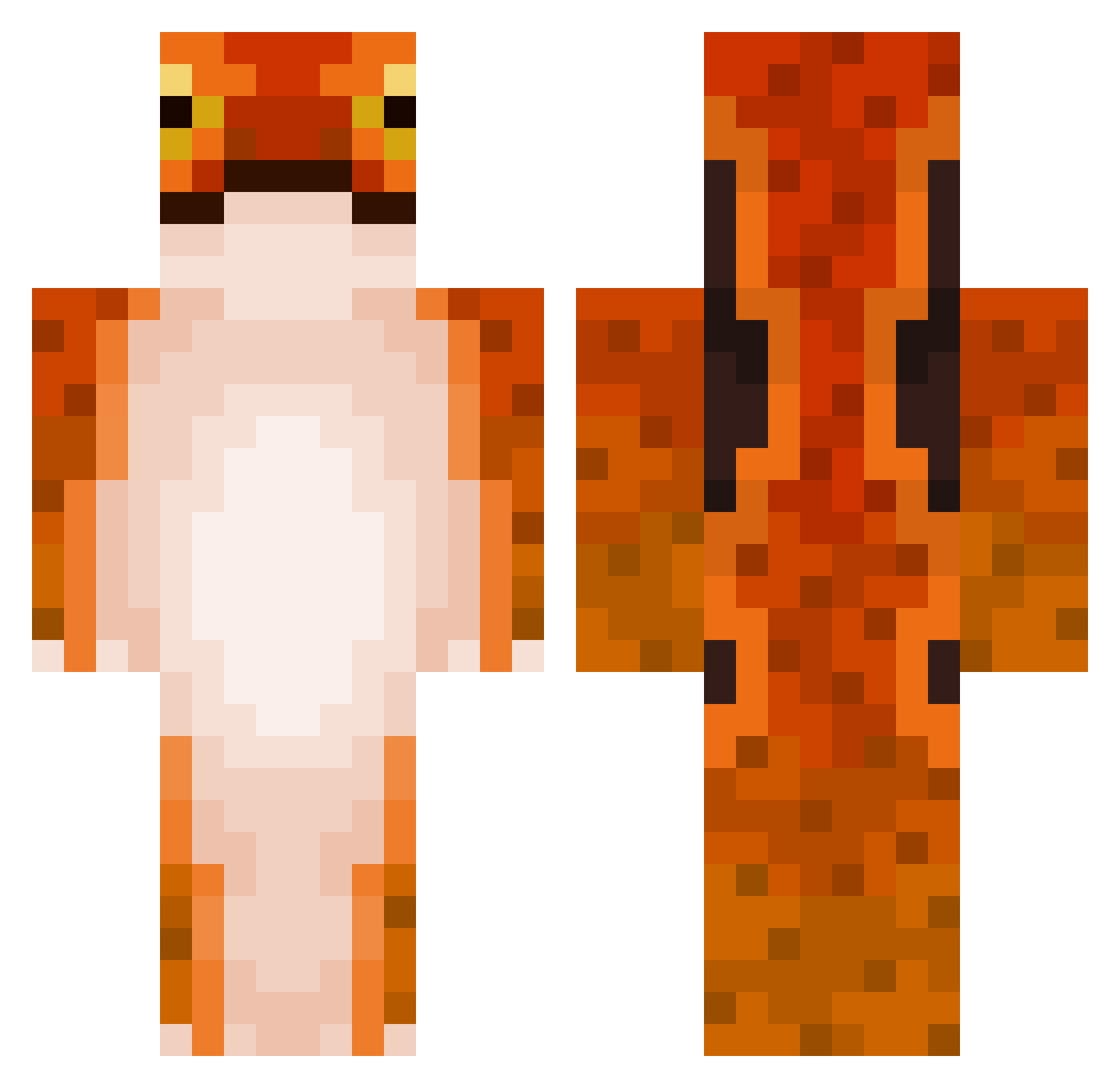 smushedtomato Minecraft skin, front and back view
