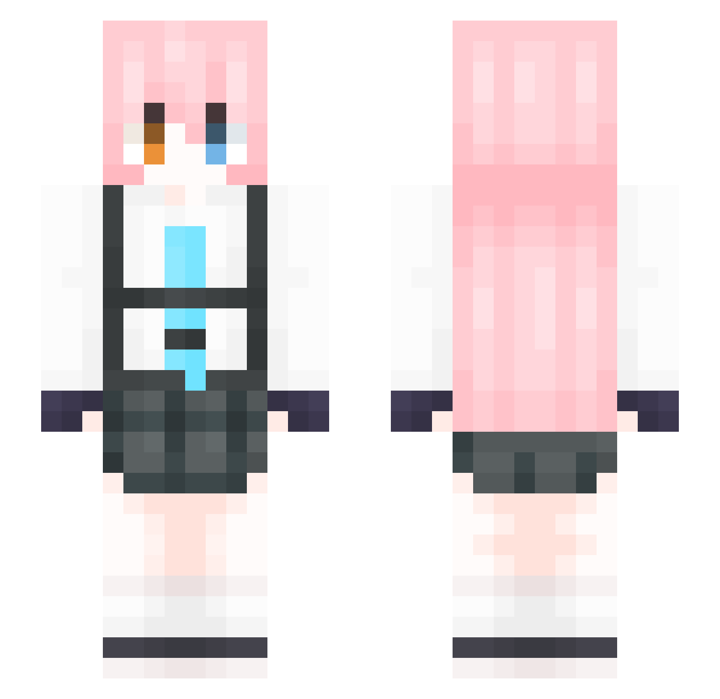 Giitwo Minecraft skin, front and back view