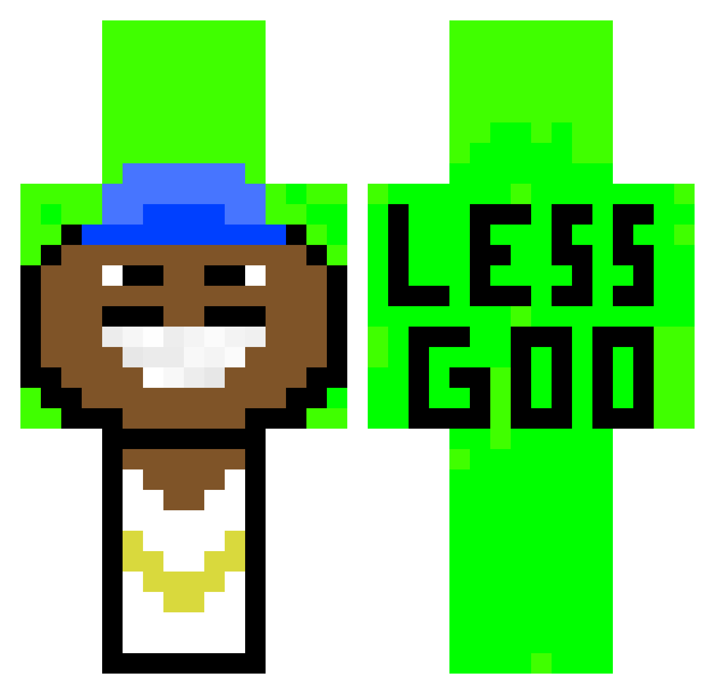 PenPak Minecraft skin, front and back view
