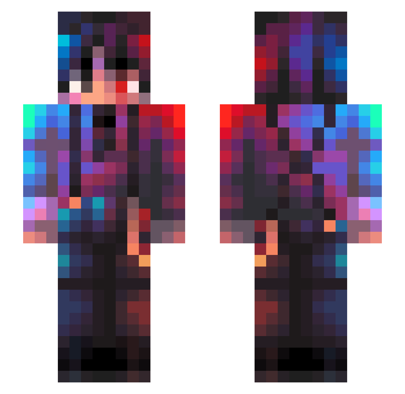 HanLiMC Minecraft skin, front and back view