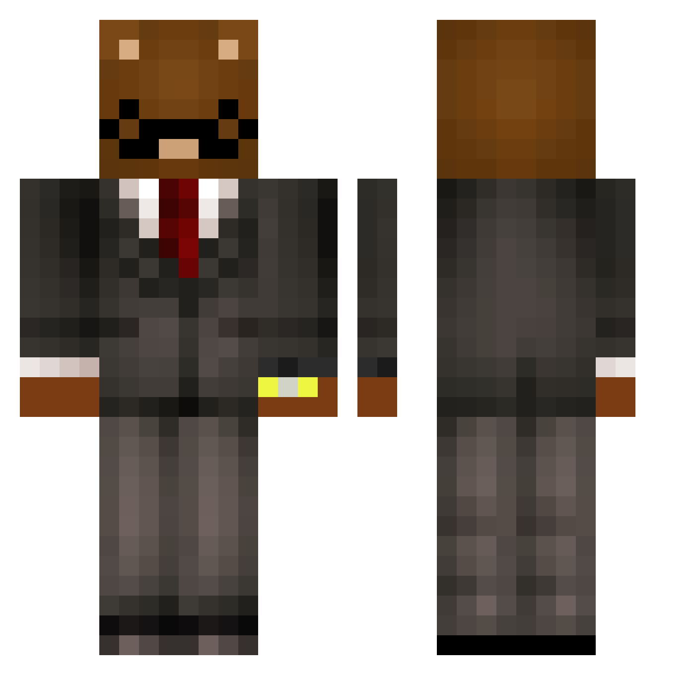 kingroynal Minecraft skin, front and back view