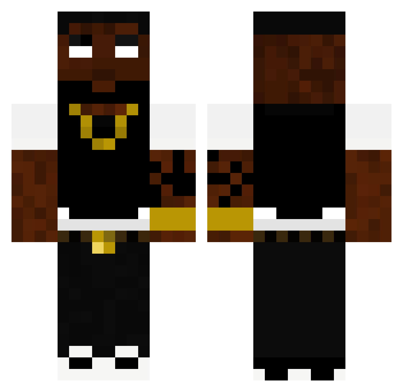 not19 Minecraft skin, front and back view