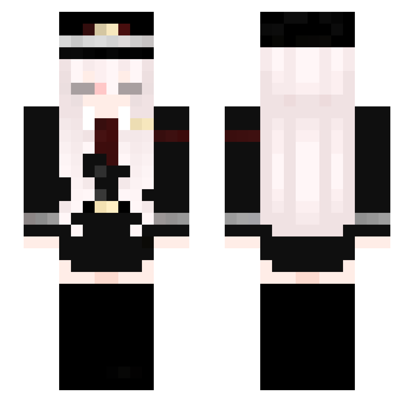 Zuziaqq Minecraft skin, front and back view