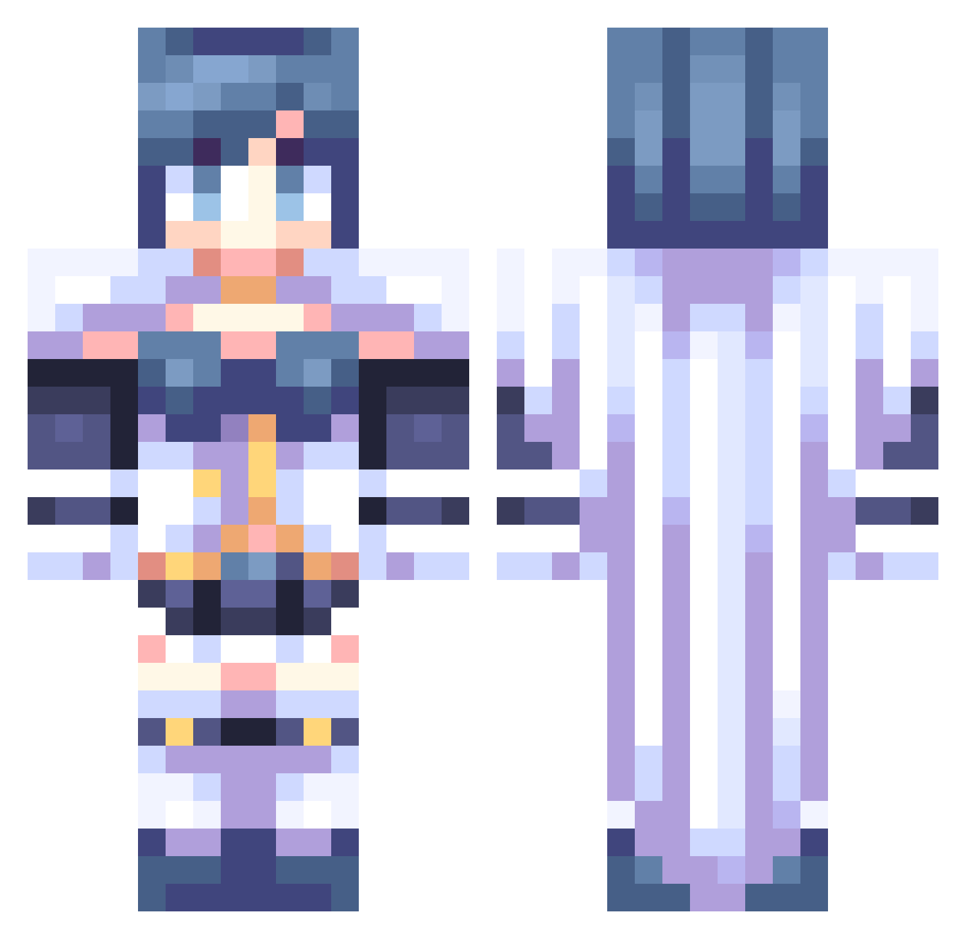 PepInMyStepp Minecraft skin, front and back view