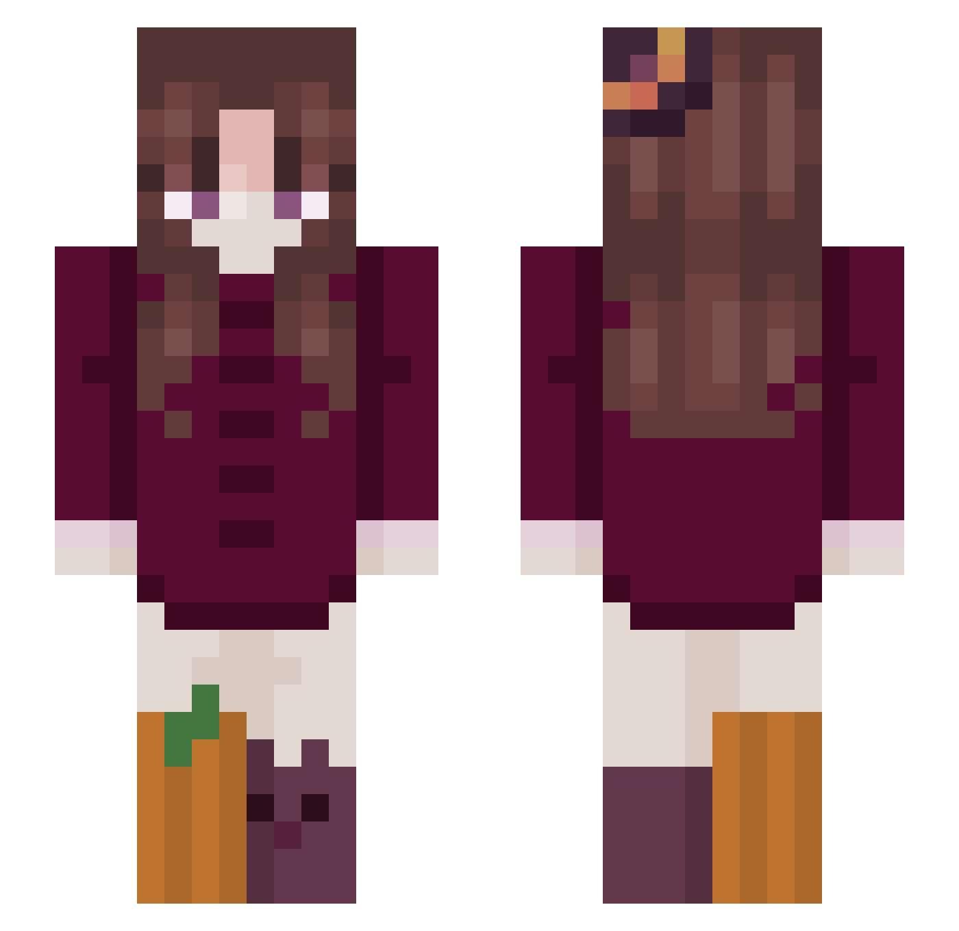 Kitten_Cake125 Minecraft skin, front and back view