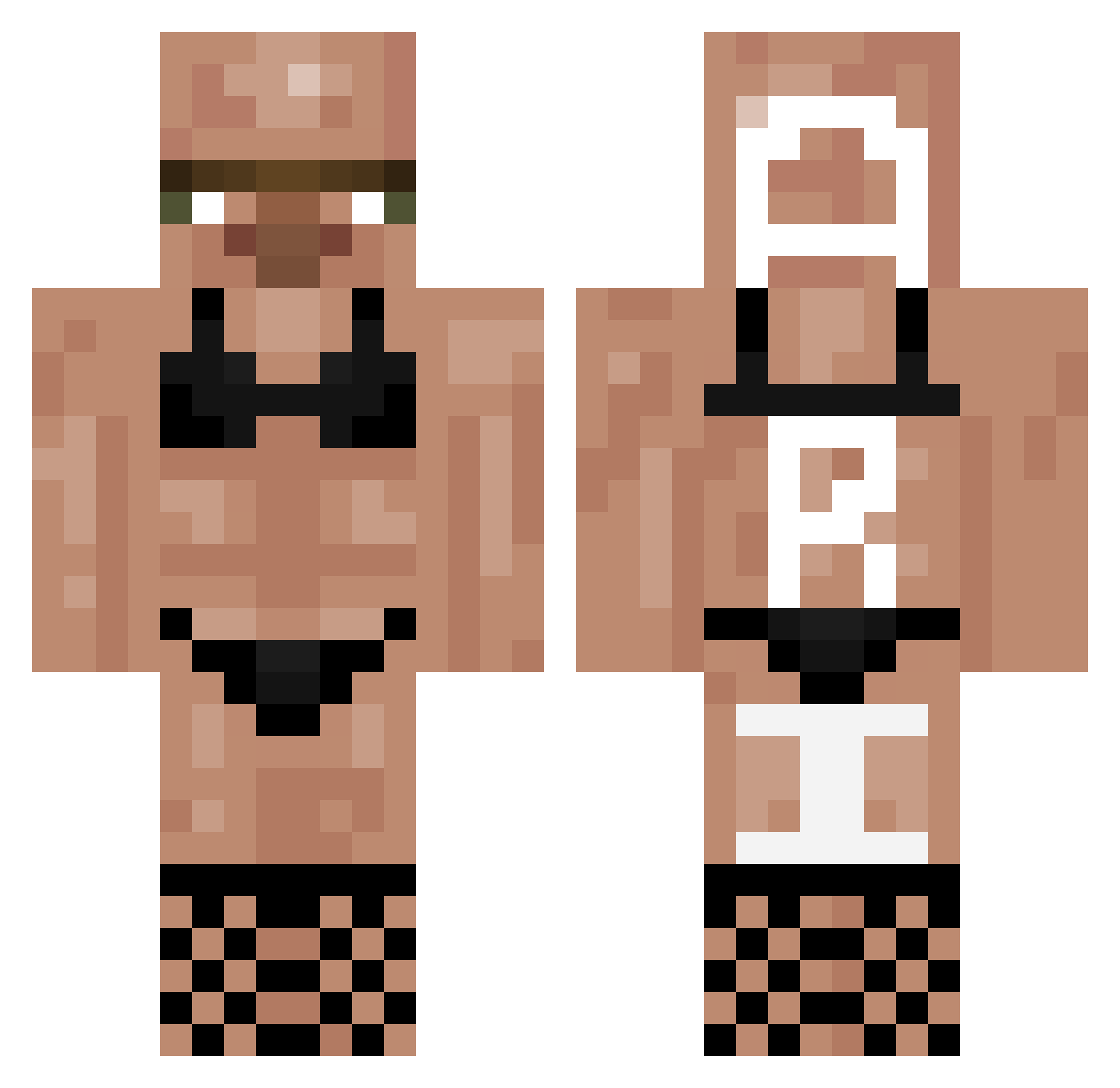 Jackwane1 Minecraft skin, front and back view