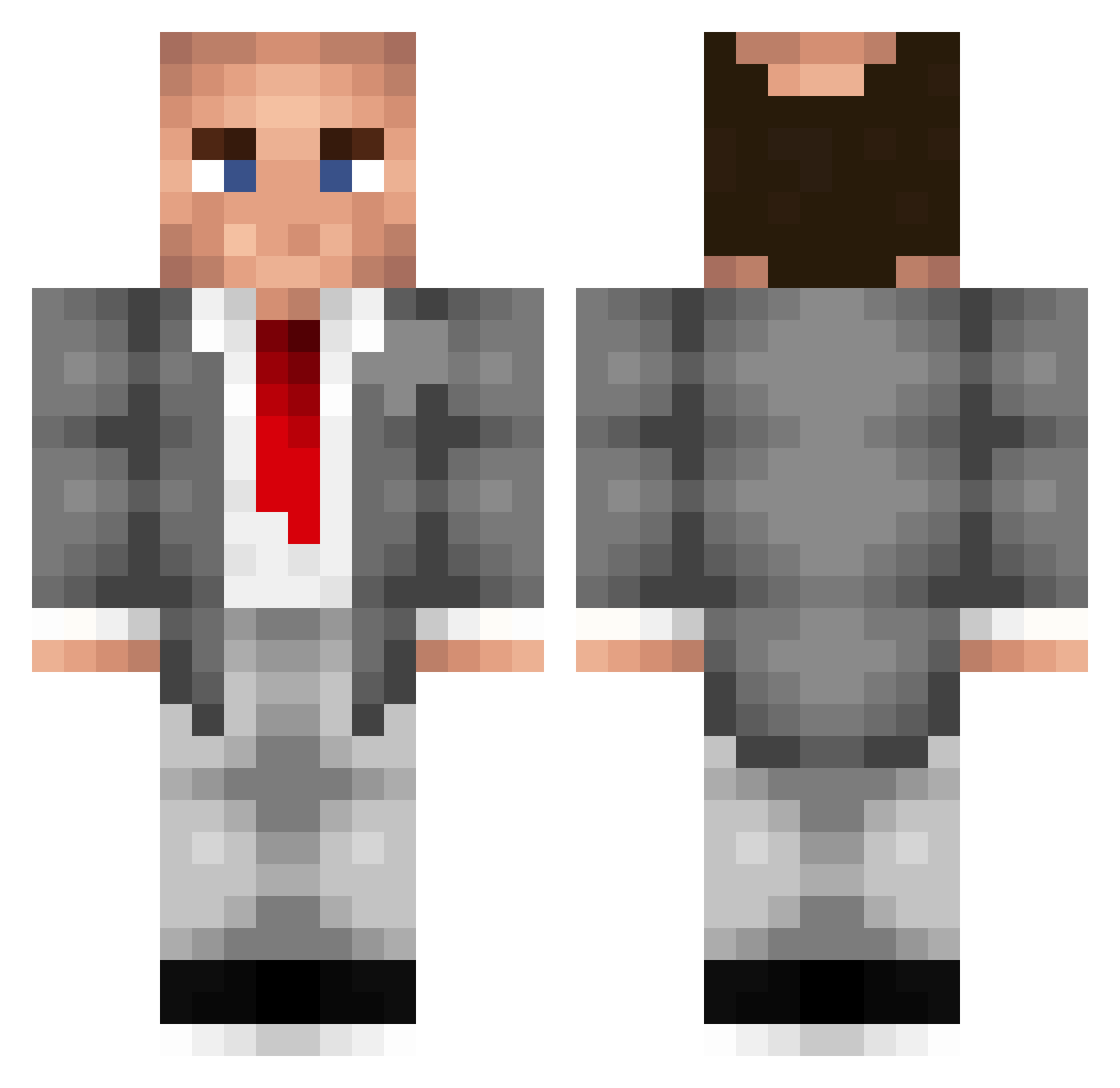 Excutta Minecraft skin, front and back view