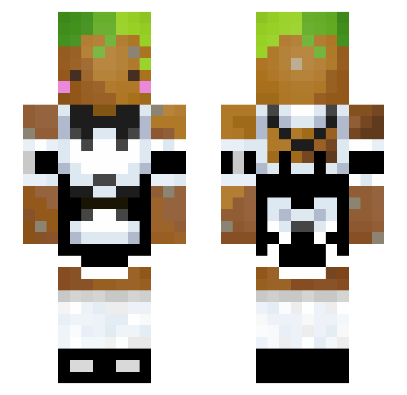 BanDANA69 Minecraft skin, front and back view