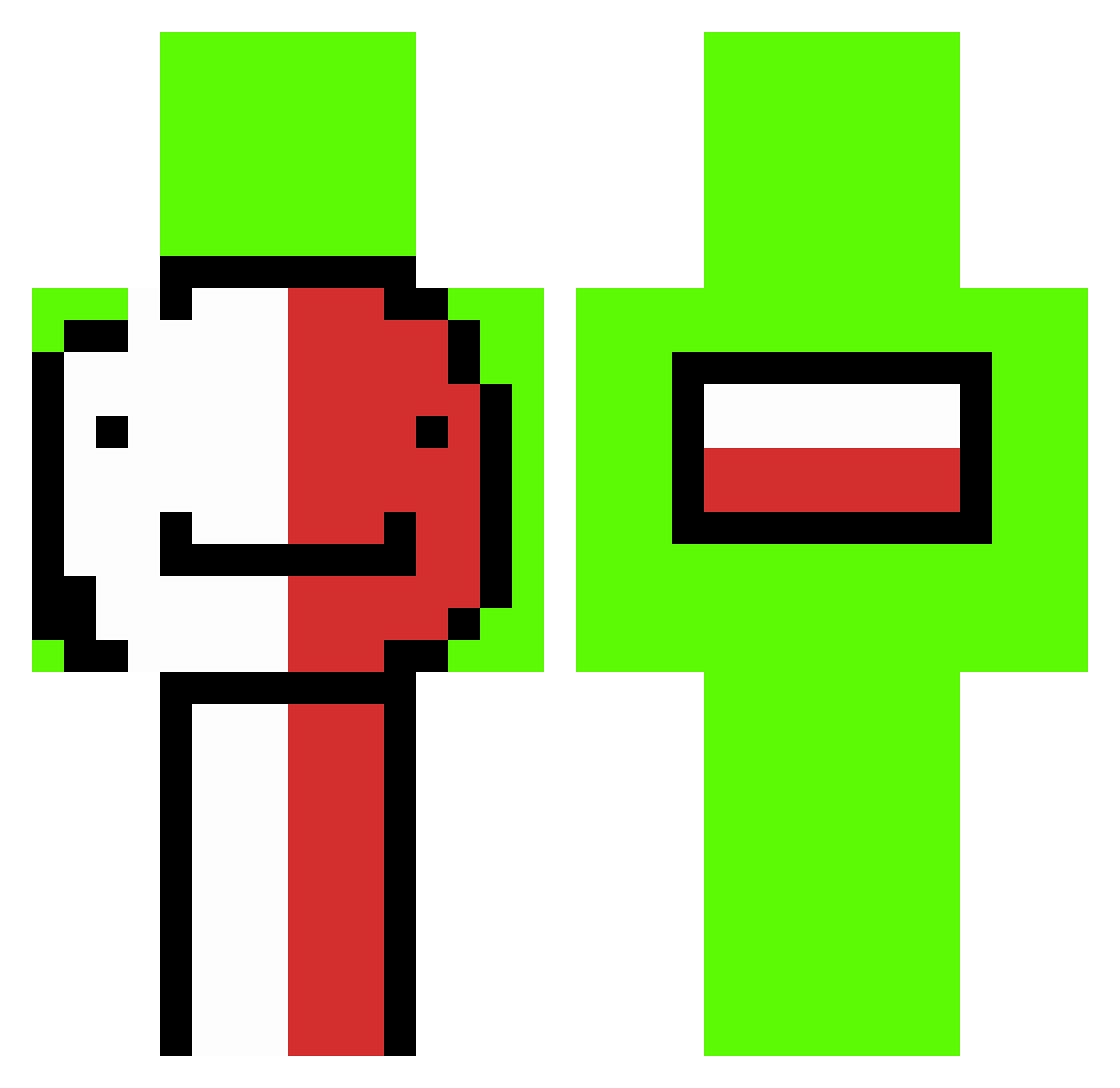 KrzychuYTYT Minecraft skin, front and back view
