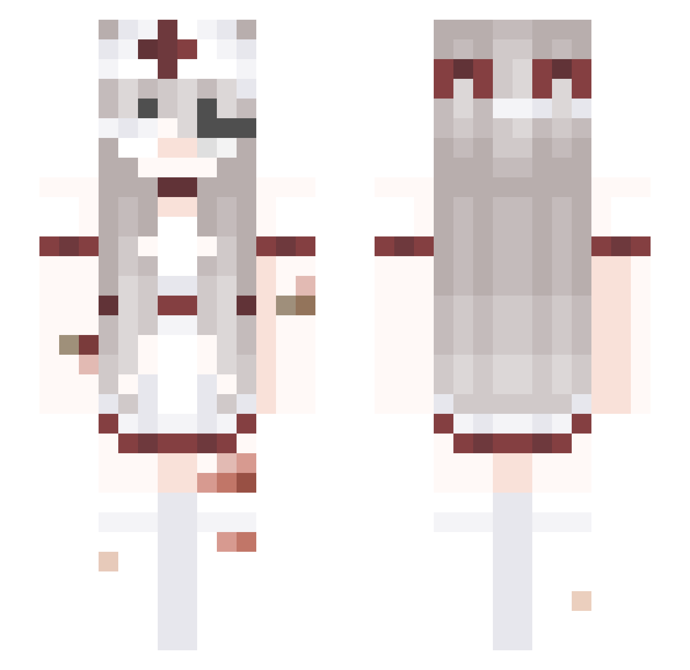 invaluably Minecraft skin, front and back view