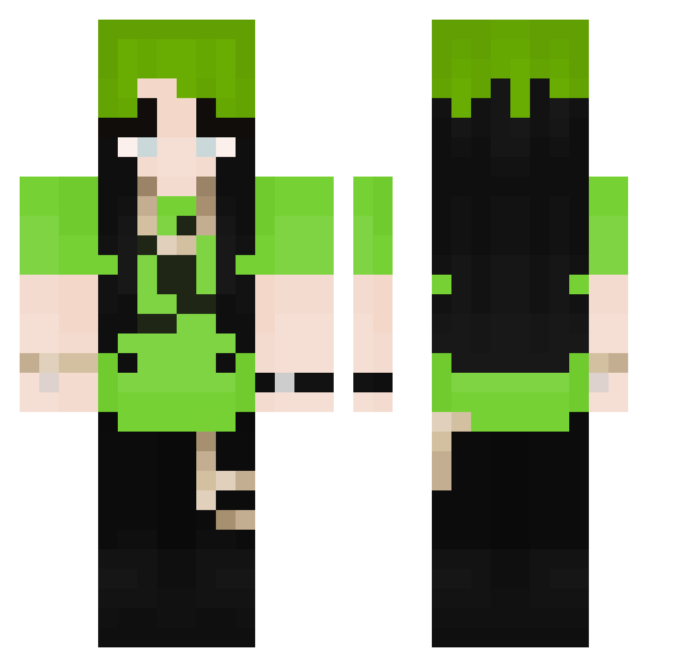 Mail_gigantic338 Minecraft skin, front and back view